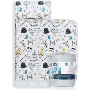 imageJay Franco Kids Nap Mat with Embedded Pillow ampamp Blanket  Soft 46quotx20quot Microfiber Sleeping Bag with Name Tag ampamp Handle for School Travel SleepoverGray  Star Wars