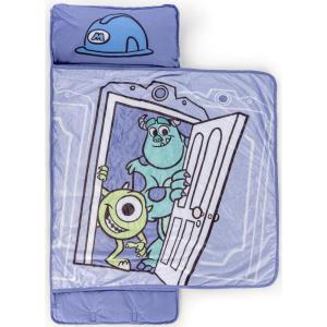 imageJay Franco Kids Nap Mat with Embedded Pillow ampamp Blanket  Soft 46quotx20quot Microfiber Sleeping Bag with Name Tag ampamp Handle for School Travel SleepoverPurple  Monsters Inc