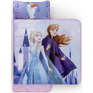 imageJay Franco Kids Nap Mat with Embedded Pillow ampamp Blanket  Soft 46quotx20quot Microfiber Sleeping Bag with Name Tag ampamp Handle for School Travel SleepoverPurple  Frozen