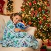 imageJay Franco Kids Christmas Hugger Set  12quot Plush Pillow Buddy ampamp 46quot x 60quot Fleece Throw Blanket UltraSoft Bedding ampamp Travel Set Holiday Bedroom ampamp Couch Dcor Blue  StitchBlue  Stitch