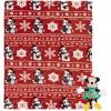 imageJay Franco Kids Christmas Hugger Set  12quot Plush Pillow Buddy ampamp 46quot x 60quot Fleece Throw Blanket UltraSoft Bedding ampamp Travel Set Holiday Bedroom ampamp Couch Dcor Blue  StitchRed  Mickey Mouse