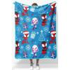 imageJay Franco Kids Christmas Plush Throw Blanket  40 x 50 Inch Soft ampamp Cozy Fleece Throw for Holiday Bedroom ampamp Couch Dcor Official Licensed Product Blue  BlueyBlue  Spidey and Friends