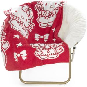 imageJay Franco Christmas Feather Knit Throw Blanket  50x70 Inches Soft ampamp Cozy Plush Throw for Holiday Bedroom ampamp Couch Dcor Official Licensed Product Red  Hello Kitty