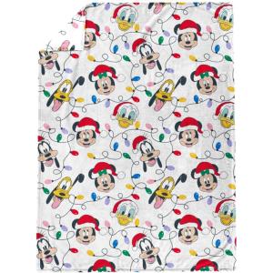 imageJay Franco Kids Christmas Plush Throw Blanket  50x70 Inches Soft ampamp Cozy Fleece Throw for Holiday Bedroom ampamp Couch Dcor Official Licensed Product Green  MinecraftWhite  Mickey Mouse