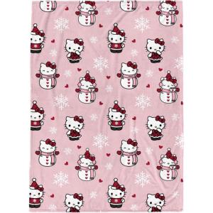 imageJay Franco Kids Christmas Plush Throw Blanket  50x70 Inches Soft ampamp Cozy Fleece Throw for Holiday Bedroom ampamp Couch Dcor Official Licensed Product Green  MinecraftPink  Hello Kitty