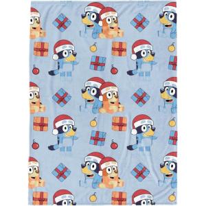 imageJay Franco Kids Christmas Plush Throw Blanket  50x70 Inches Soft ampamp Cozy Fleece Throw for Holiday Bedroom ampamp Couch Dcor Official Licensed Product Green  MinecraftBlue  Bluey