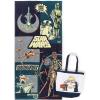 imageJay Franco Beach Towel and Tote Bag Set  16quot x 145quot Canvas Shoulder Handbag with 28quot x 58quot Super Soft Absorbent Bath Towel Official Licensed Product White  Star WarsBlue  Star Wars