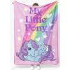 imageJay Franco Kids Plush Throw Blanket  46 x 60 Inch Soft ampamp Cozy Fleece Throw for Bedroom ampamp Living Room Dcor Official Licensed Product Green  ZootopiaPink  My Little Pony