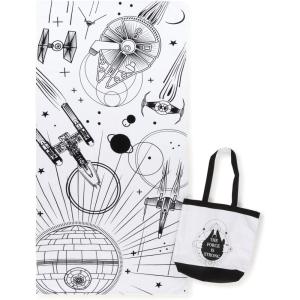 imageJay Franco Beach Towel and Tote Bag Set  16quot x 145quot Canvas Shoulder Handbag with 28quot x 58quot Super Soft Absorbent Bath Towel Official Licensed Product White  Star WarsWhite  Star Wars