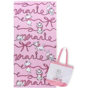 imageJay Franco Beach Towel and Tote Bag Set  16quot x 145quot Canvas Shoulder Handbag with 28quot x 58quot Super Soft Absorbent Bath Towel Official Licensed Product White  Star WarsPink  Aristocats