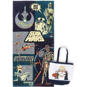 imageJay Franco Beach Towel and Tote Bag Set  16quot x 145quot Canvas Shoulder Handbag with 28quot x 58quot Super Soft Absorbent Bath Towel Official Licensed Product White  Star WarsBlue  Star Wars