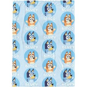 imageJay Franco Kids Plush Throw Blanket  46 x 60 Inch Soft ampamp Cozy Fleece Throw for Bedroom ampamp Living Room Dcor Official Licensed Product Green  ZootopiaBlue  Bluey