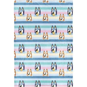 imageJay Franco Kids Plush Throw Blanket  46 x 60 Inch Soft ampamp Cozy Fleece Throw for Bedroom ampamp Living Room Dcor Official Licensed Product Green  ZootopiaMulti  Bluey