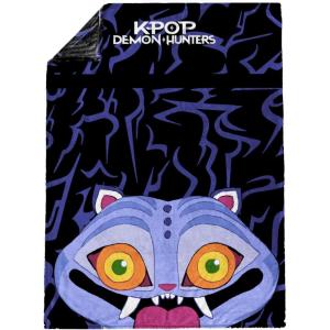imageJay Franco Kpop Demon Hunters Kids Plush Throw Blanket  Ultra Soft Cozy 50 x 60 Inch Plush Fleece for Bed Couch Sofa Home Dcor Official Licensed Purple  Kpop Demon HuntersBlack  Kpop Demon Hunters