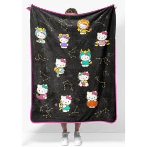 imageJay Franco Plush Throw Blanket  Soft ampamp Cozy Fleece Throw for Bedroom ampamp Couch Dcor Official Licensed Product Gray  Nightmare Before Christmas 60x90  Large BlanketBlack  Hello Kitty