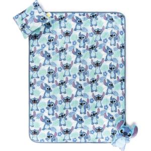 imageJay Franco Kids 3 Piece Gift Set  12quot Shaped Character Pillow 12quot Decorative Pillow ampamp 40quot x 50quot Throw Blanket UltraSoft Plush Bedding Couch Dcor ampamp Holiday Travel Set Blue  Winnie The PoohBlue  Stitch