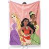 imageJay Franco Kids Plush Throw Blanket  Soft ampamp Cozy Fleece Throw for Bedroom ampamp Couch Dcor Official Licensed Product Pink  Disney Princess 40x50  Travel BlanketPink  Disney Princess