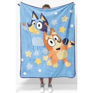 imageJay Franco Kids Plush Throw Blanket  Soft ampamp Cozy Fleece Throw for Bedroom ampamp Couch Dcor Official Licensed Product Pink  Disney Princess 40x50  Travel BlanketBlue  Bluey