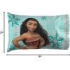 image:imageJay Franco Disney Moana Friends 1 Pack Pillowcase  DoubleSided Kids Super Soft Bedding  Features Moana HEI HEI amp Pua Official Disney ProductTeal  Moana