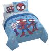 image:imageJay Franco Comforter Set Includes Sheets and Pillow Covers  Soft and Cozy Bed Set for Stylish Room Decor Official Licensed Bedding Multi  Hello Kitty 7 Piece QueenLight Blue  Spidey  His Amazing Friends
