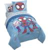 image:imageJay Franco Comforter Set Includes Sheets and Pillow Covers  Soft and Cozy Bed Set for Stylish Room Decor Official Licensed Bedding Multi  Hello Kitty 7 Piece QueenLight Blue  Spidey  His Amazing Friends