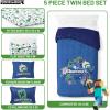 image:imageJay Franco Comforter Set Includes Sheets and Pillow Covers  Soft and Cozy Bed Set for Stylish Room Decor Official Licensed Bedding Multi  Hello Kitty 7 Piece QueenBlue  Minecraft 02