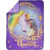 image:imageJay Franco Kids Plush Throw Blanket  Soft amp Cozy Fleece Throw for Bedroom amp Couch Dcor Official Licensed Product Multi  Lady and The Tramp 46x60  Throw BlanketPurple  Unicorn Academy