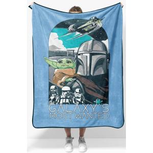 image:imageJay Franco Kids Plush Throw Blanket  Soft amp Cozy Fleece Throw for Bedroom amp Couch Dcor Official Licensed Product Multi  Lady and The Tramp 46x60  Throw BlanketBlue  the Mandalorian