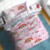 image:imageSunny Side Up Bluey amp Friends Toddler Comforter Set  4 Piece Preschool Bedding Includes Comforter Sheets amp Pillow Cover  Super Soft Microfiber Bed SetPink  Rainbow Unicorns