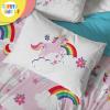 image:imageSunny Side Up Bluey amp Friends Toddler Comforter Set  4 Piece Preschool Bedding Includes Comforter Sheets amp Pillow Cover  Super Soft Microfiber Bed SetPink  Rainbow Unicorns