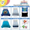 image:imageSunny Side Up Bluey amp Friends Toddler Comforter Set  4 Piece Preschool Bedding Includes Comforter Sheets amp Pillow Cover  Super Soft Microfiber Bed SetBlue  Iron Man  His Awesome Friends