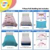 image:imageSunny Side Up Bluey amp Friends Toddler Comforter Set  4 Piece Preschool Bedding Includes Comforter Sheets amp Pillow Cover  Super Soft Microfiber Bed SetPink  Rainbow Unicorns