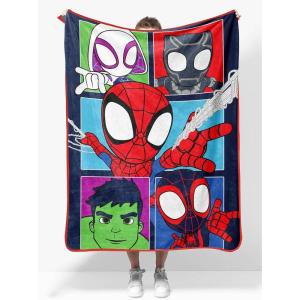 image:imageSunny Side Up Bluey amp Friends Plush Throw Blanket  Measures 46 x 60 Inches  Super Soft amp Cozy Fleece Kids BeddingMulti  Spidey  Friends