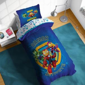 image:imageSunny Side Up Bluey amp Friends Toddler Comforter Set  4 Piece Preschool Bedding Includes Comforter Sheets amp Pillow Cover  Super Soft Microfiber Bed SetBlue  Iron Man  His Awesome Friends