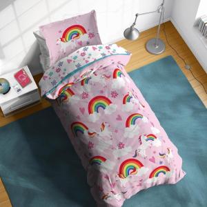 image:imageSunny Side Up Bluey amp Friends Toddler Comforter Set  4 Piece Preschool Bedding Includes Comforter Sheets amp Pillow Cover  Super Soft Microfiber Bed SetPink  Rainbow Unicorns