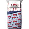 image:imageJay Franco Bluey amp Bingo Queen Comforter Set  7 Piece Bedding Includes Sheet Set amp Pillow Covers  Super Clouds amp Stars Cozy BeddingBlue  Fire Truck