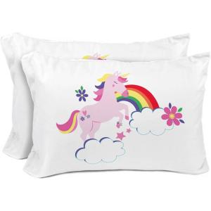 image:imageSunny Side Up Bluey amp Bingo Pack of 2 Reversible Pillowcases  Double Sided Pillow Covers  Kids Super Soft BeddingWhite  Rainbow Unicorns
