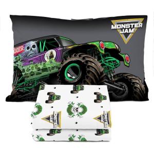 image:imageSunny Side Up Bluey amp Friends Full Sheet Set  4 Piece Kids Bedding Set Includes Pillow Cover  Super Soft Microfiber SheetsWhite  Monster Jam