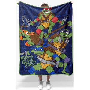 image:imageJay Franco Kids Plush Throw Blanket  Soft amp Cozy Fleece Throw for Bedroom amp Couch Dcor Official Licensed Product Gray  Blippi 40x50  Travel BlanketBlue  Teenage Mutant Ninja Turtles