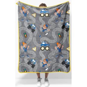 image:imageJay Franco Kids Plush Throw Blanket  Soft amp Cozy Fleece Throw for Bedroom amp Couch Dcor Official Licensed Product Gray  Blippi 40x50  Travel BlanketGray  Blippi