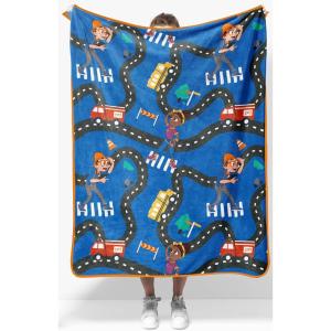 image:imageJay Franco Kids Plush Throw Blanket  Soft amp Cozy Fleece Throw for Bedroom amp Couch Dcor Official Licensed Product Gray  Blippi 40x50  Travel BlanketBlue  Blippi