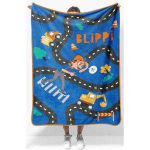 image:imageJay Franco Kids Plush Throw Blanket  Soft amp Cozy Fleece Throw for Bedroom amp Couch Dcor Official Licensed Product Multi  Winnie The Pooh 40x50  Travel BlanketBlue  Blippi
