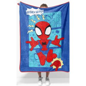 image:imageJay Franco Kids Plush Throw Blanket  Soft amp Cozy Fleece Throw for Bedroom amp Couch Dcor Official Licensed Product Multi  Winnie The Pooh 40x50  Travel BlanketBlue  Spidey  Friends