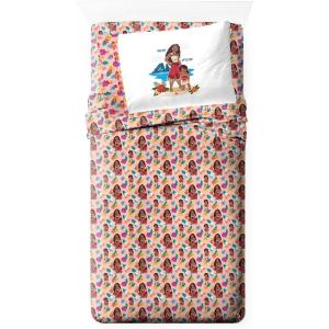 image:imageJay Franco Kids Sheet Set with Fitted Flat Sheets amp Pillow Cover  UltraSoft Bedding with Pillowcase for Room Decor White  Winnie The Pooh 4 Piece QueenPink  Moana