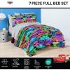 image:imageJay Franco Kids Comforter Set Includes Sheets and Pillow Covers  Soft and Cozy Bed Set for Stylish Room Decor Official Licensed Bedding Blue  PlayStation 7 Piece QueenBlack  Cars
