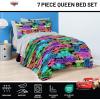 image:imageJay Franco Kids Comforter Set Includes Sheets and Pillow Covers  Soft and Cozy Bed Set for Stylish Room Decor Official Licensed Bedding Blue  PlayStation 7 Piece QueenBlack  Cars