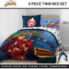 image:imageJay Franco Kids Comforter Set Includes Sheets and Pillow Covers  Soft and Cozy Bed Set for Stylish Room Decor Official Licensed Bedding Blue  PlayStation 7 Piece QueenBlue  Avengers