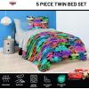 image:imageJay Franco Kids Comforter Set Includes Sheets and Pillow Covers  Soft and Cozy Bed Set for Stylish Room Decor Official Licensed Bedding Blue  PlayStation 7 Piece QueenBlack  Cars