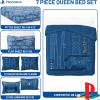 image:imageJay Franco Kids Comforter Set Includes Sheets and Pillow Covers  Soft and Cozy Bed Set for Stylish Room Decor Official Licensed Bedding Blue  PlayStation 7 Piece QueenBlue  Playstation