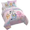 image:imageJay Franco Kids Comforter Set Includes Sheets and Pillow Covers  Soft and Cozy Bed Set for Stylish Room Decor Official Licensed Bedding Blue  PlayStation 7 Piece QueenPink  Bluey